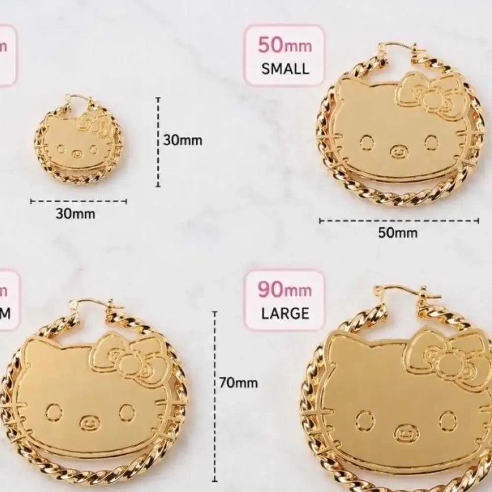 Hello Kitty Gold Hoop Earrings 6885